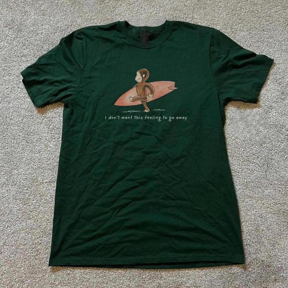 Green Surf Tee With Funny Quote